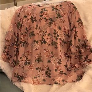 Pink/Burgundy Floral Top